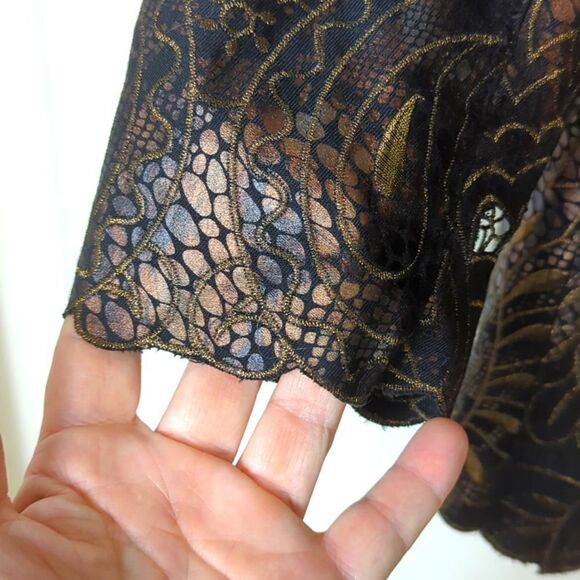 Chico's.Black and Copper Open Front Jacket Size 1 - Picture 7 of 9